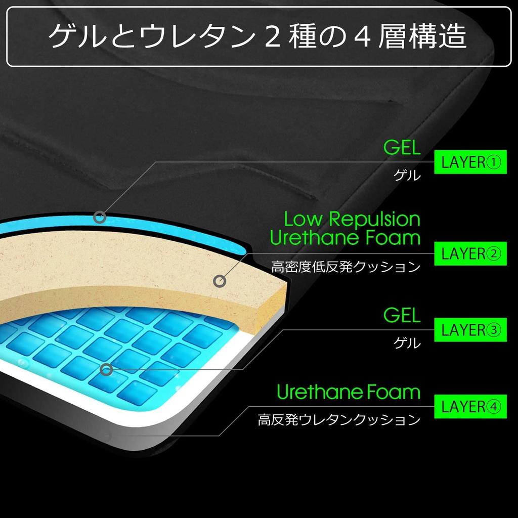 Bauhutte Gaming Cushion Designed Specifically for Gaming Chairs Structure of Gel and 2 Types of Urethane and Balances Softness and Stability Chair