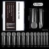Caja de 120 Puntas de Uña de Cristal: Moldes para Extensión de Uñas Almendra Ballet con Escala