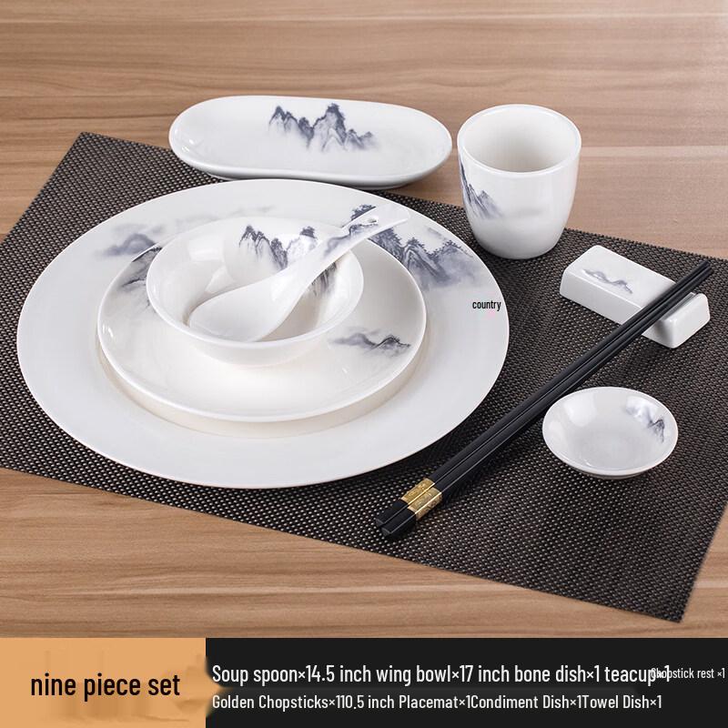 New Chinese Style Ceramic Tableware Set