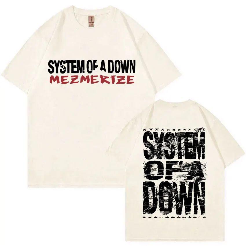 Rocková kapela System of A Down Mezmerize Trička Vintage Alternativní Metalová Hudba Trička Módní Oversized Tričko