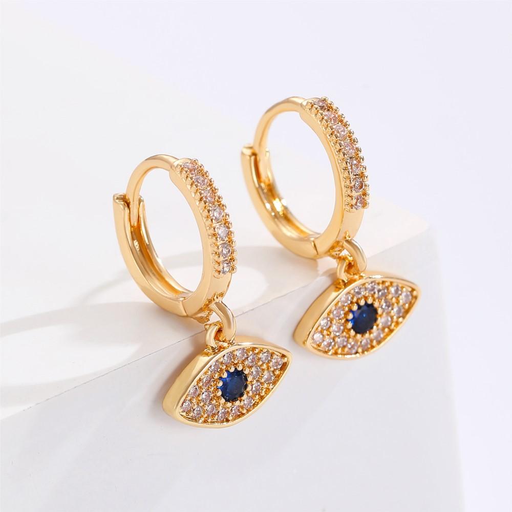 Evil Eyes Pendant Hoop Earring for Women New Fashion Huggies Party Jewelry Gifts Wholesale