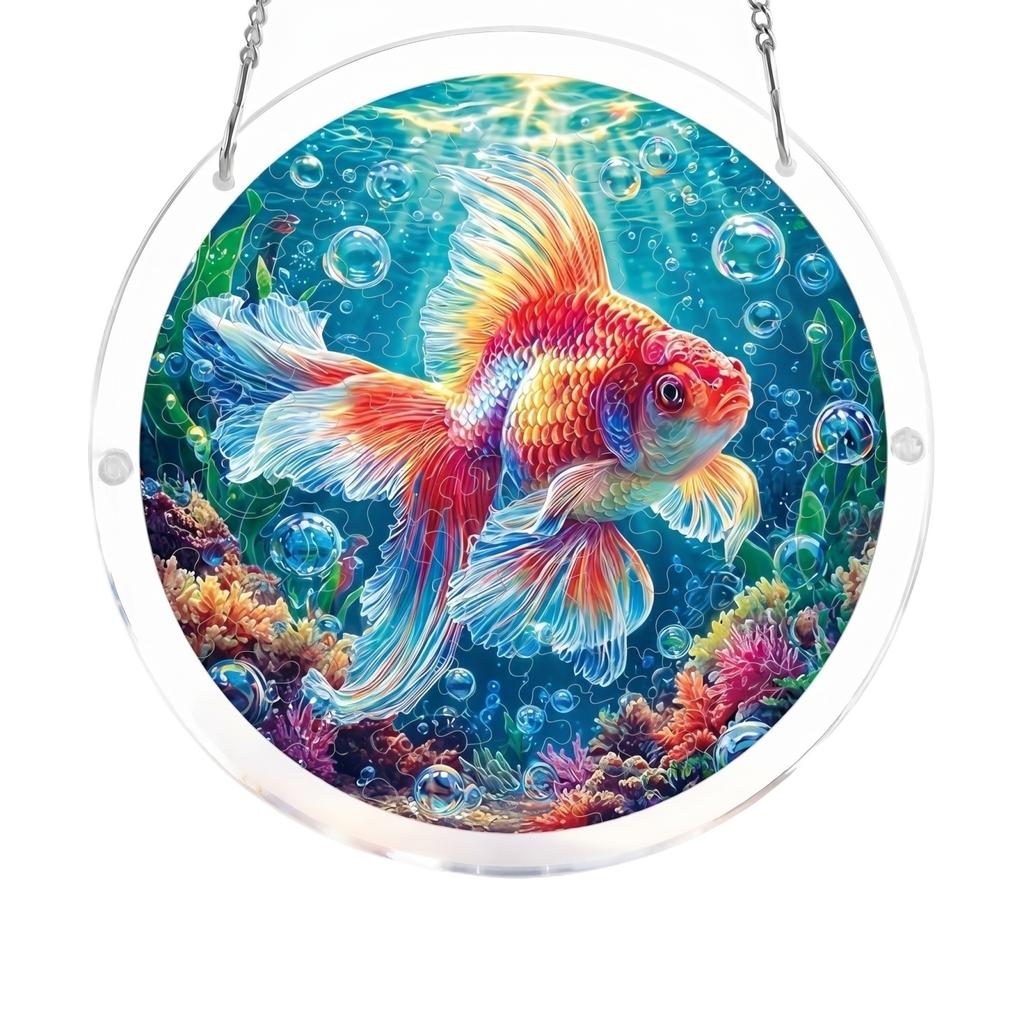 Acrylic Puzzle Window Hanging, Colorful Sunrise Sun Catchers Panel SunCatchers Puzzles Decor For Birthday Women, Men, Wife, Aunt, And Mom