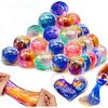 24 STUKS Galaxy Slijmballen met Ruimte Thema Kaarten, Stressverlichtend Fidget Slijm voor Kinderen Paaseieren Zoeken, Klaslokaal Prijzen, Feestbedankjes, Goodie Bag Vulling