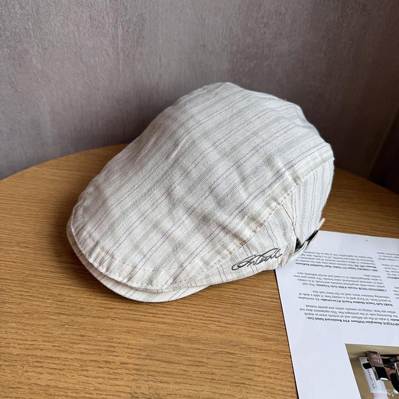 Vintage Duckbill Cap With Breathable Cotton Blend For Spring Summer Sun Protection