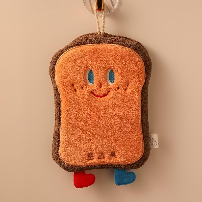 Cute Cartoon Hand Towel with Hanging Loop: Super Absorbent Thick Washcloth for Kitchen & Bathroom, Quick-Dry Decorative Towel