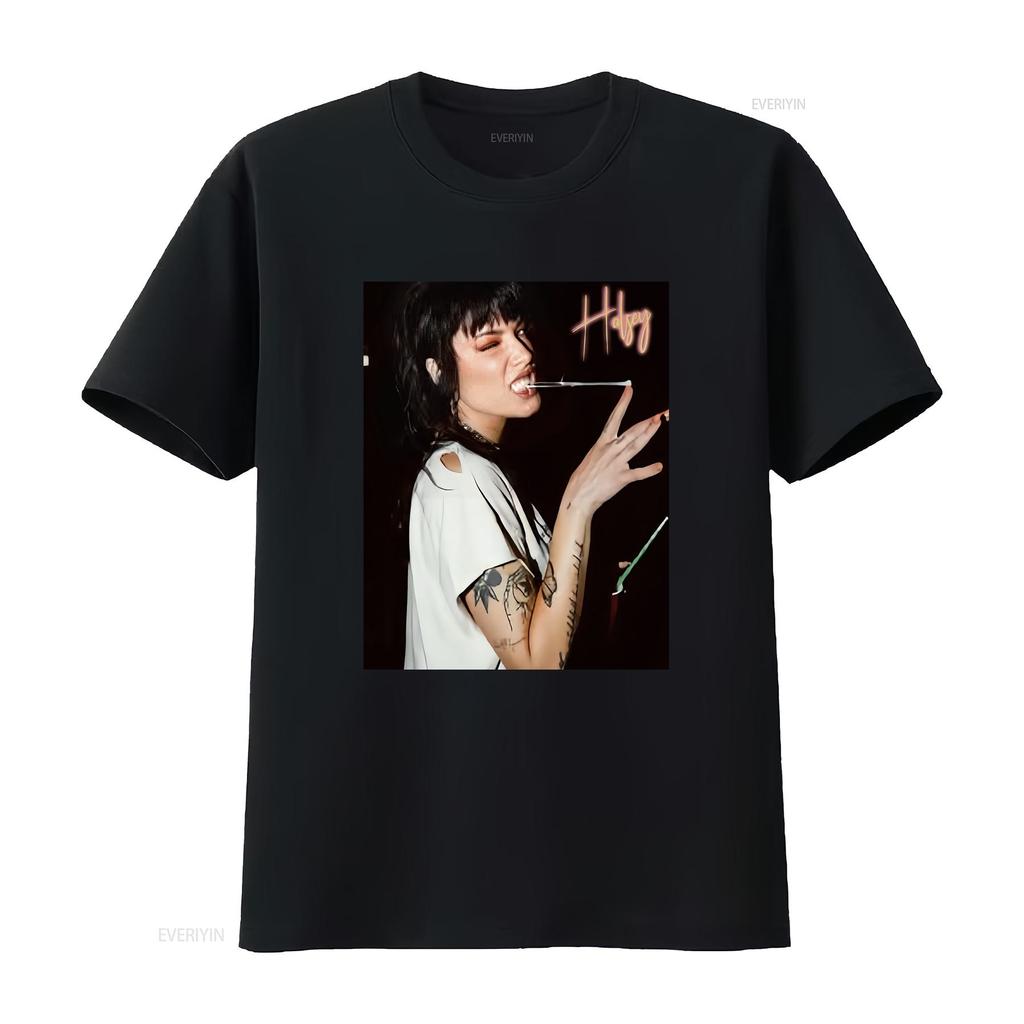Halsey T Shirt For New Style Vintage Washed Fashion Casual Top For Everyday Wear Graphic Breathable Streetwear Slightly Unisex