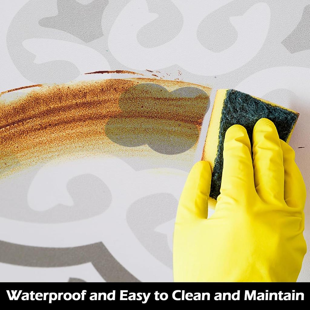 14 Strips Stair Riser Stickers, 39'' x 7'' Peel and Stick Vinyl Stair Stickers Decals, Self Adhesive Staircase Murals Decor for Steps (Moroccan)