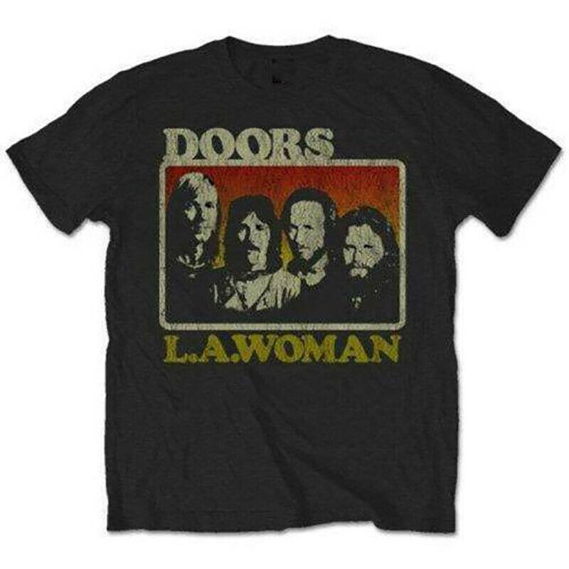 The Doors Unisex T Shirt Funny Black Cotton Black All Size Unisex T-Shirt XXL