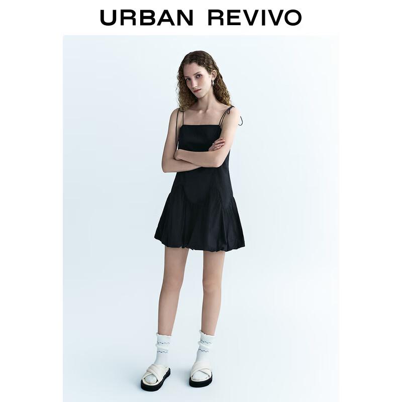UR Off-Shoulder Pleated Tie-Detail A-Line Mini Dress