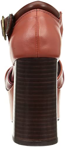 Yosuke Platform Sandals 2810109 Women's Red-Brown Combination Sandals, Sizes 25.0cm-25.5cm