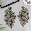 Black Mesh Cutouts, Gold Sequin Decoration, Three-Dimensional Flower Pair Flower, 1 Appliqué, Clothing Dress Cloth Patch Accessories