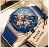Business Watch For Men Waterproof Luminous Chronograph Date Man Wristwatch Silicone Strap Quartz Men's Watches Male+Box