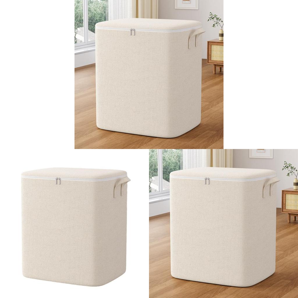 Borsa portaoggetti per abiti in cotone e lino per l'organizzazione della camera da letto e lo spostamento stagionale