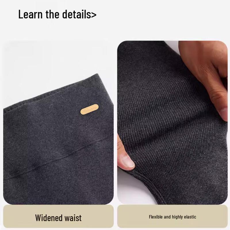 Langsha Women's Ribbed Cotton High-Waist Leggings