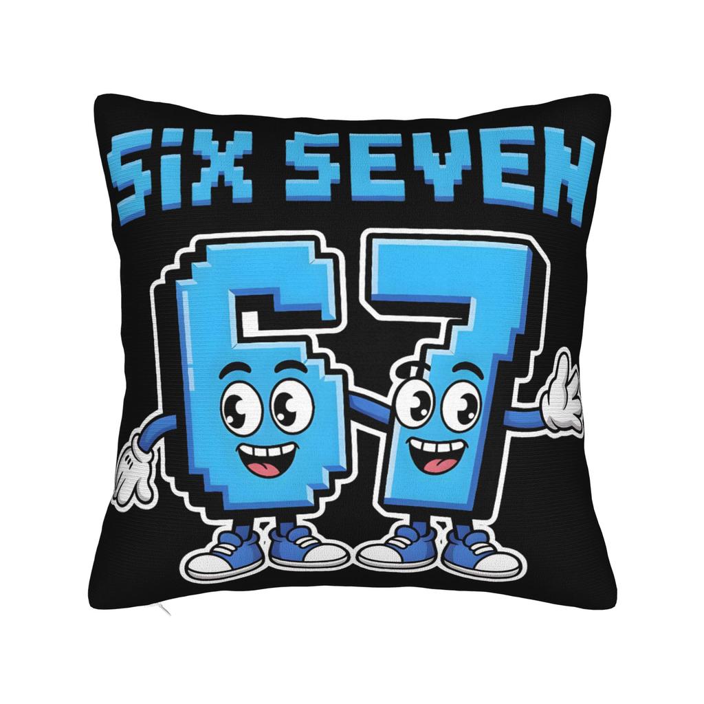 Trendy Home 67 Six Seven 6-7 Funny Meme Italian Brainrot Decoration Pillowcase Accessories Pillow Covers Zipper Multi Size