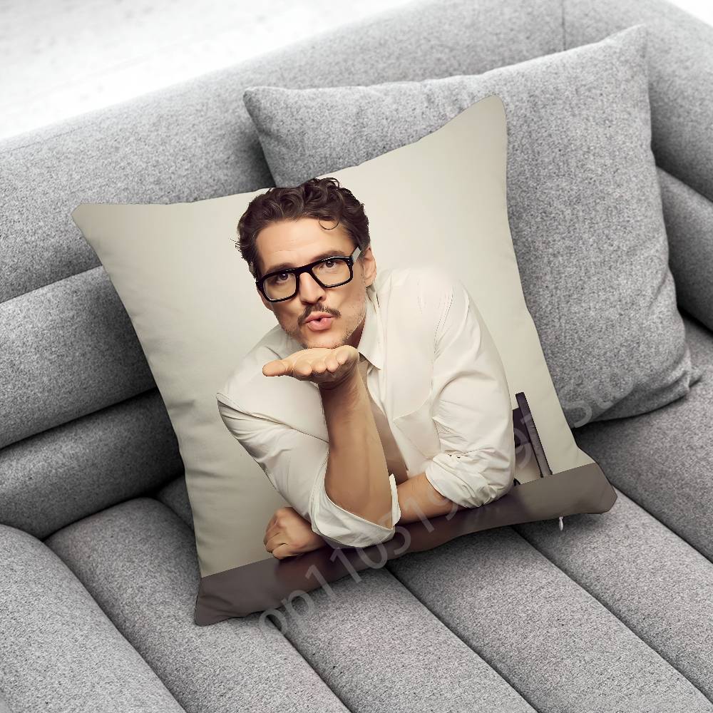 Actor P-Pedro Pascal Throw Pillow Case For 45*45cm 40cm 55cm 50cm 30cm Square Car Pillowcase Shell