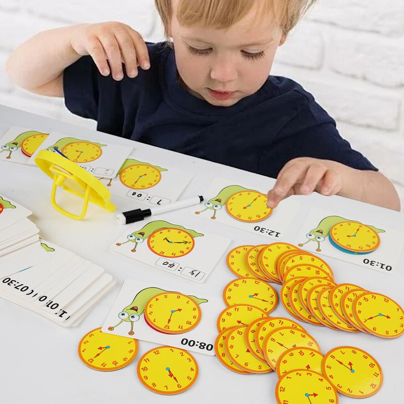 Snail Children Clock Set Educational Cartoon Tool Time Digital Model Gift Toy