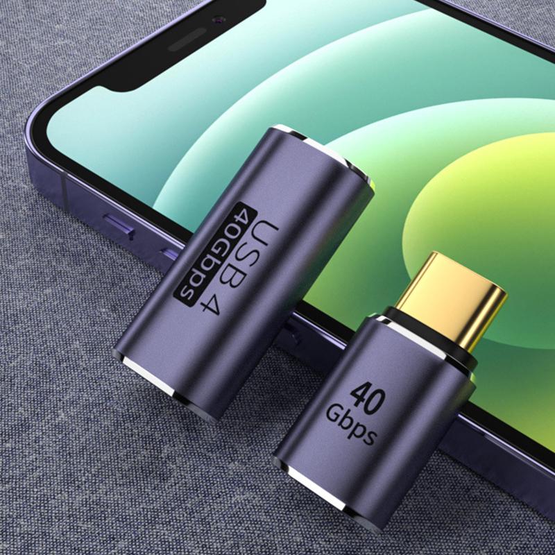 USB C 4.0 40Gbps 90 Degree Adapter 100W Fast Charging Type C to Type C Converter for Car Phone Laptop Use