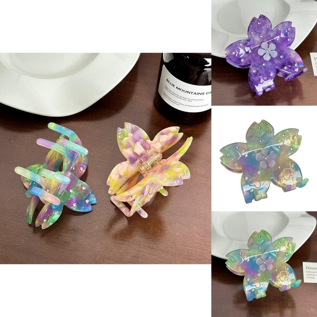Fashion-forward Multicolor Acetate Hair Claw Clip With Eye-catching Floral Patterns