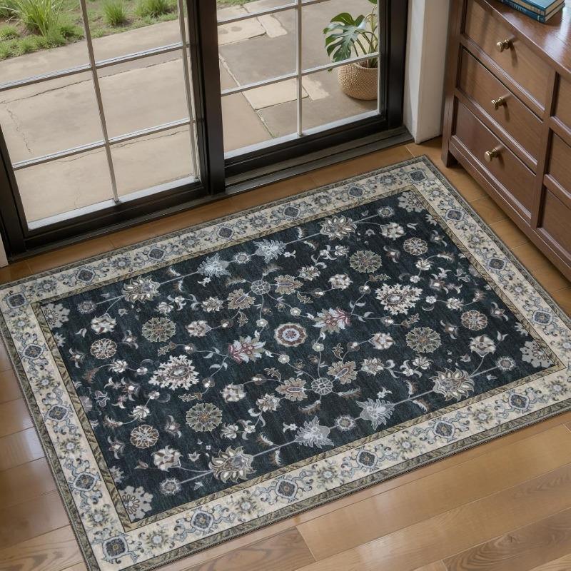 Vintage Persian Style Doormat Soft Non-Slip Mat Indoor Outdoor Decor Entryway Rug Floral Geometric Pattern Welcome Carpet