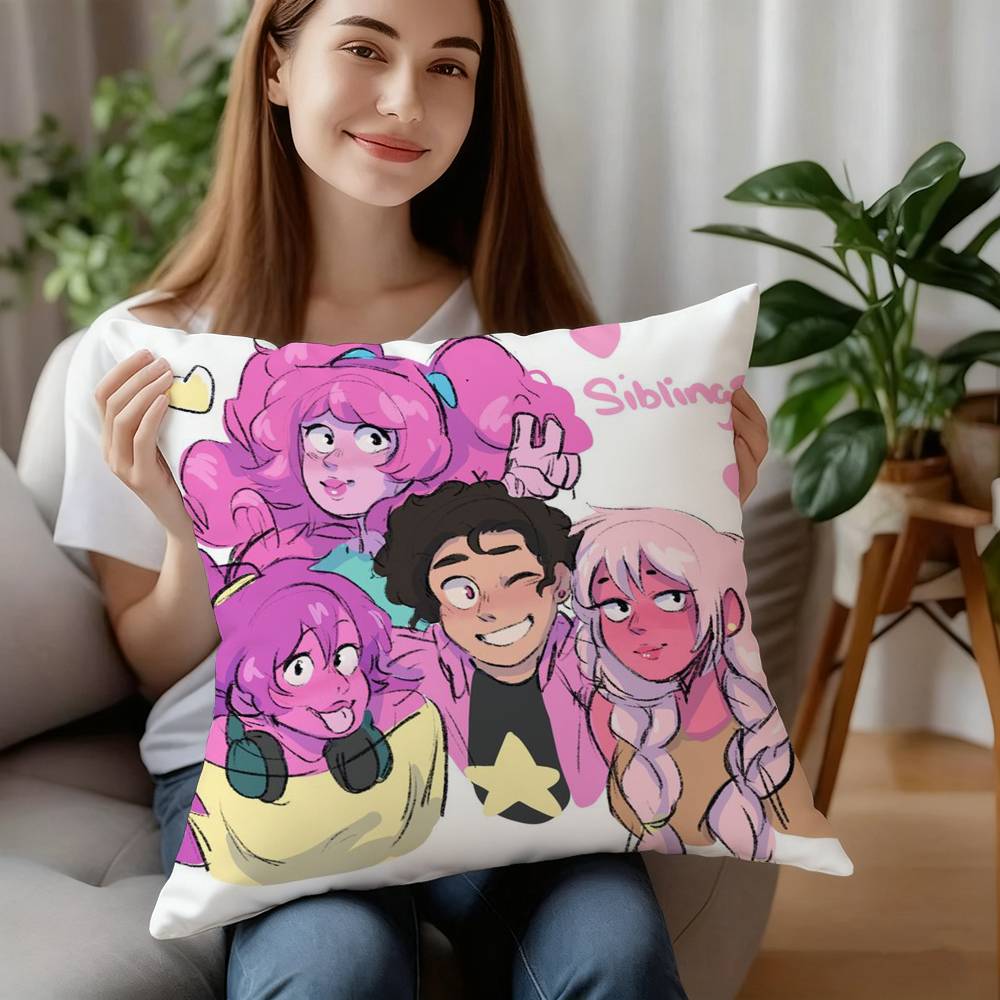 S-Steven Universe Art Pillow Case Plush Fabric Soft Pillowcase Double Sided Print Cushion Cover Household Gifts