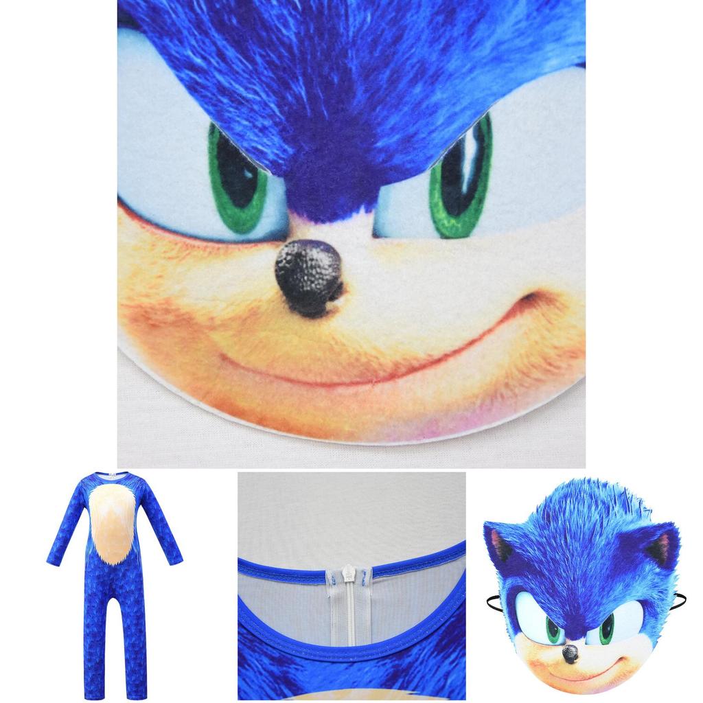Blue Sonic Hedgehog Cosplay Mask For Kids With Eye-catching Design And One-size-fits-most Feature