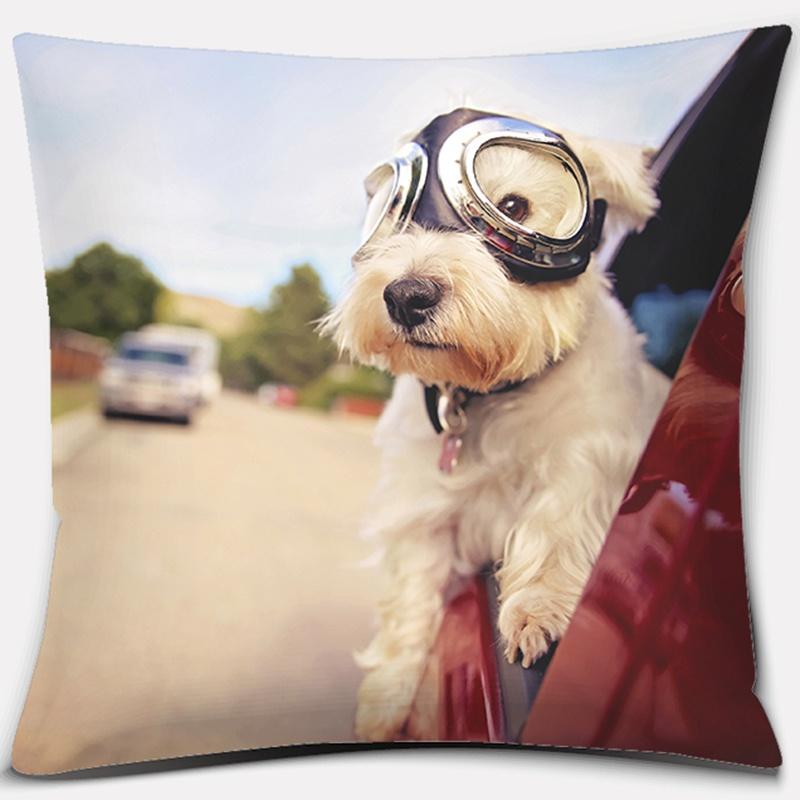 Dog Pattern Square Decorative Pillowcase Living Room Sofa Cushion Pillow  Home Decoration