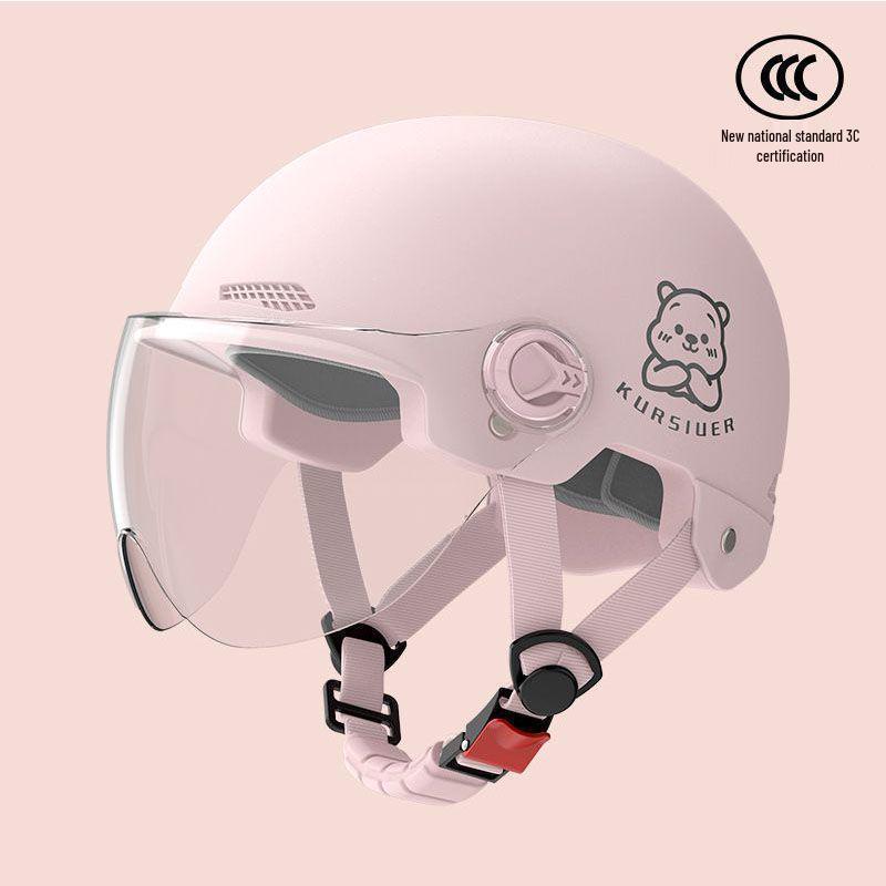 3C Certified Women s Electric Vehicle Helmet: Lightweight, Sun-Protected, All-Season Safety for Electric Motorcycles Sunshade Long Visor