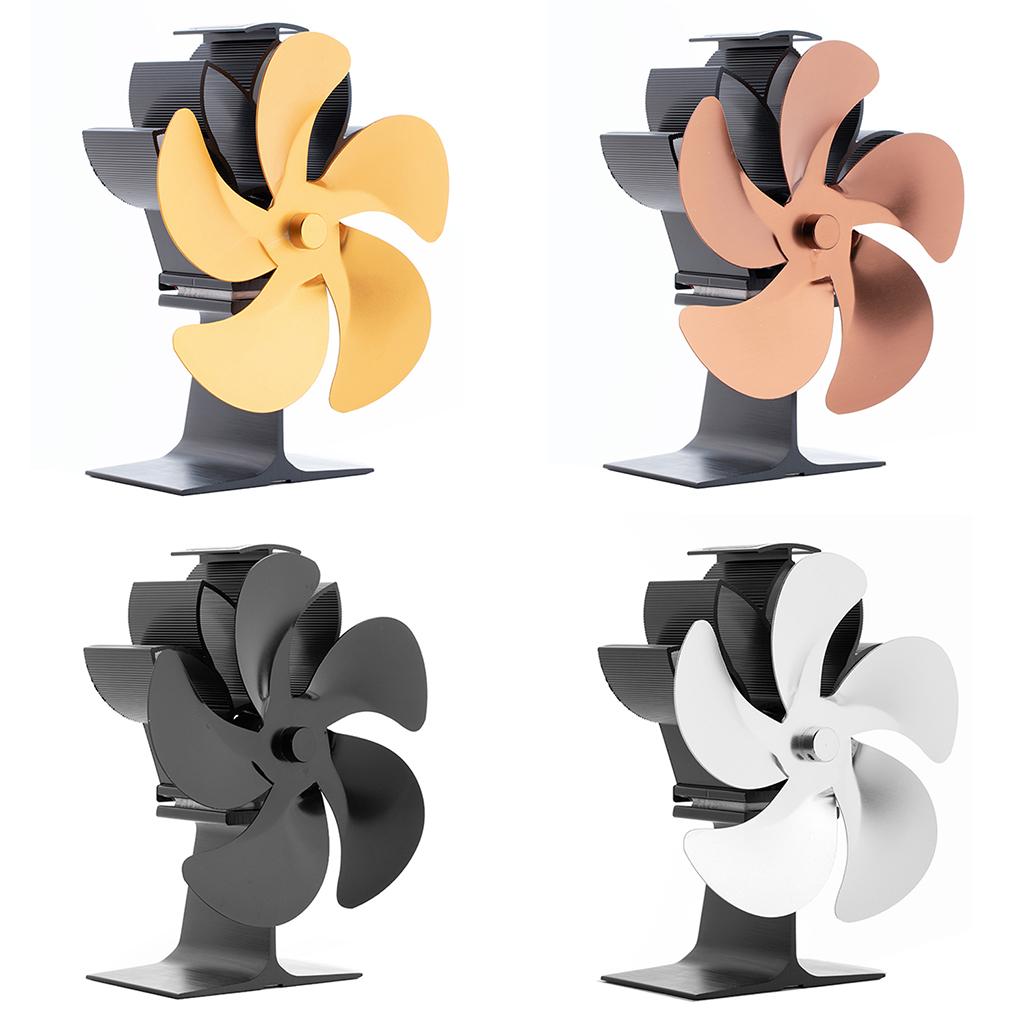 5 Blades Fireplace Stove Fan Heat Powered Fan Quiet Efficient for Wood Log Burning Stove Fireplace Increase Deal Gift