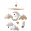 Baby Crib Mobile - Hanging Nursery Mobile for Baby Bed & Stroller, White 30cm