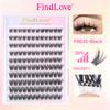 Brown Lashes New Type 10 Rows Glue Free Lashes Easy Application Eyelashes Reusable Lash Clusters with No Glue Needed