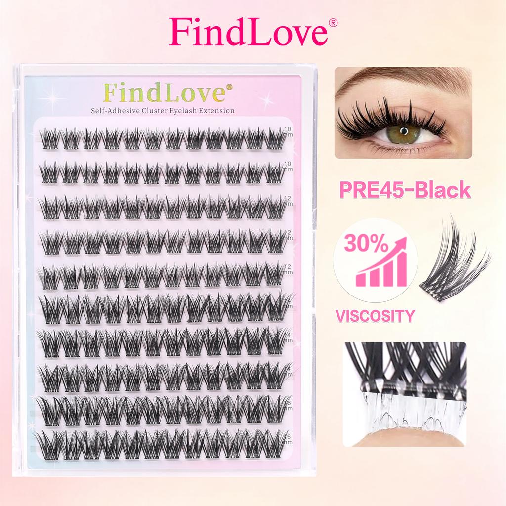 Brown Lashes New Type 10 Rows Glue Free Lashes Easy Application Eyelashes Reusable Lash Clusters with No Glue Needed