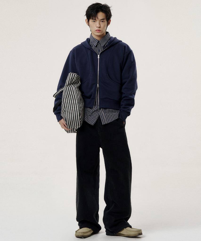 Noise Essential Cotton Zip-Up Hoodie - Navy