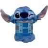 Manta polar xadrez com capuz 3D - WORLD TRADE ET TECHNOLOGIES - Stitch - 120 x 150 cm - Ultra macia - Design infantil