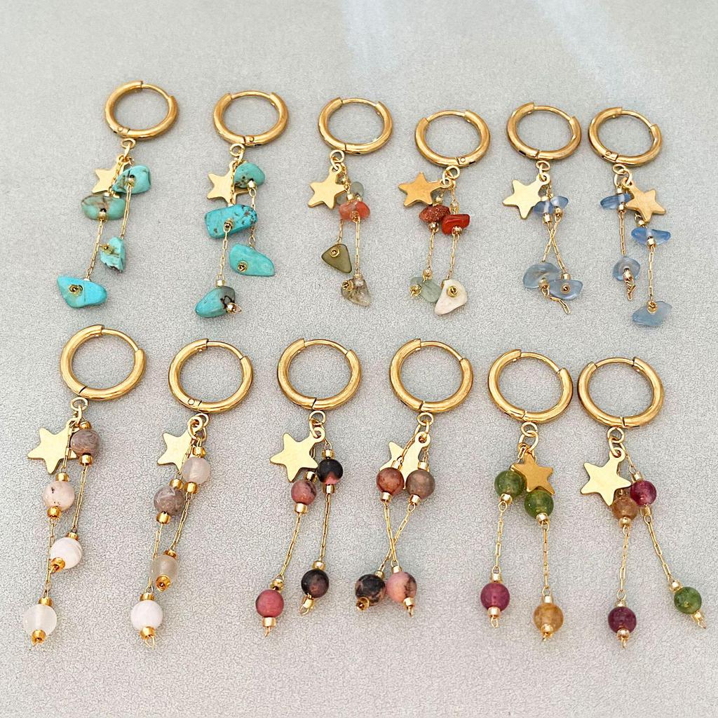 European and American Retro Beaded Tassel Earrings - Elegant Light Luxury Design