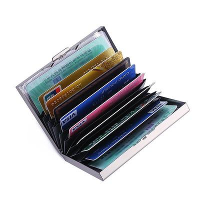 10-Card Stainless Steel Credit Card Holder & Anti-Skimming Wallet with Driver's License Sleeve