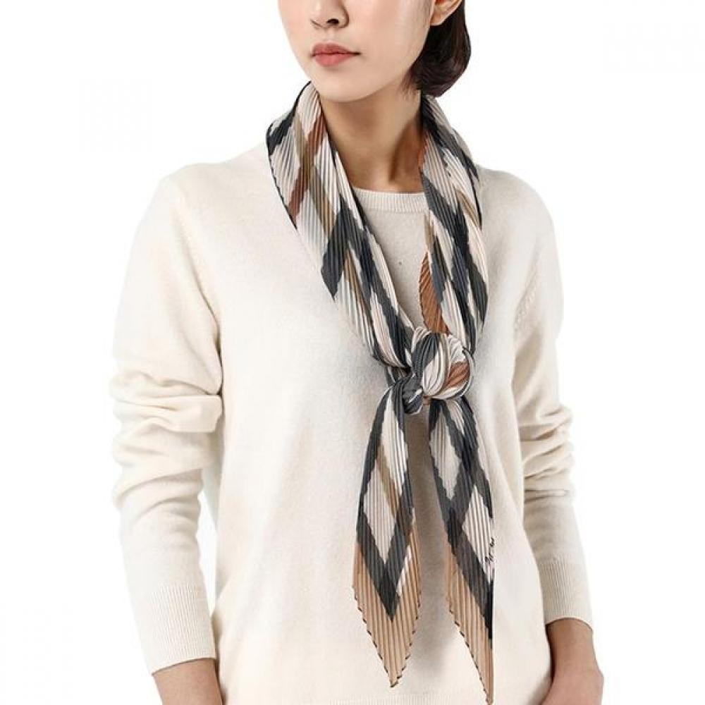 Daks Beige Check Pleated Scarf Dcsc8f514i2 Single option