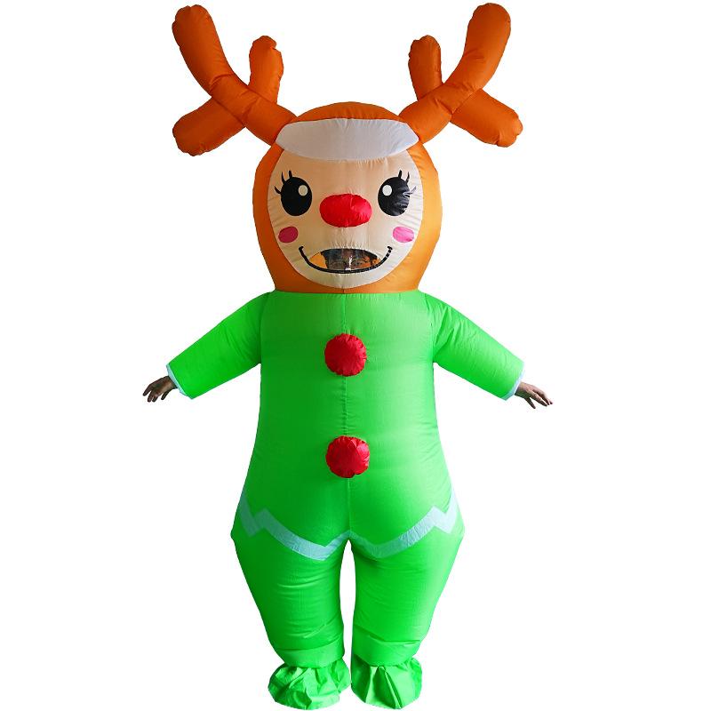 Halloween Santa Claus Snowman Reindeer Inflatable Costume - Christmas Tree Gingerbread Man Outfit