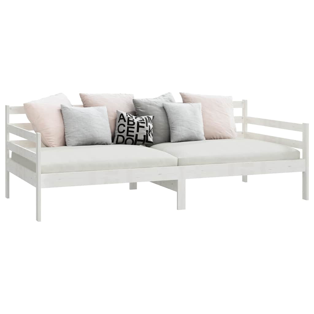 Daybed White Solid Pine Wood 90x200 cm