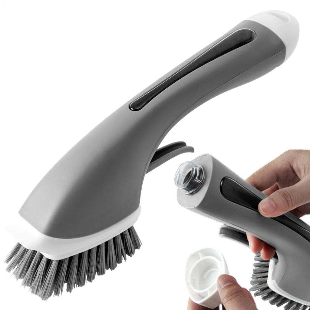 Non-slip Long Handle Bathroom Cleaning Brush Soap Dispenser Floor Tile Brush Kitchen Sink Scrubber Household Cleaning