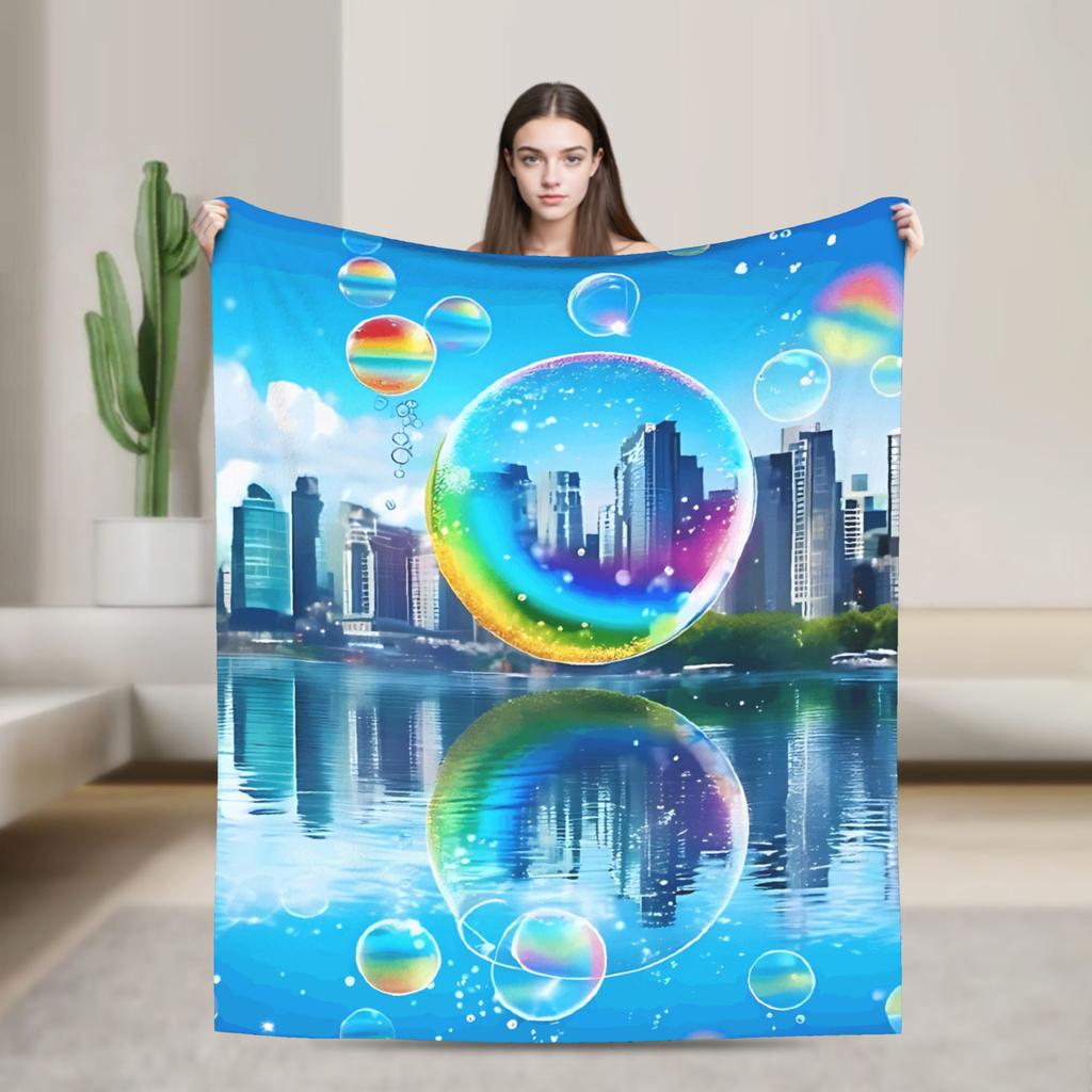 Frutiger Aero Blanket Quality Super Soft  Bedding Throws Autumn Decorative Living Room Novelty Bedspread