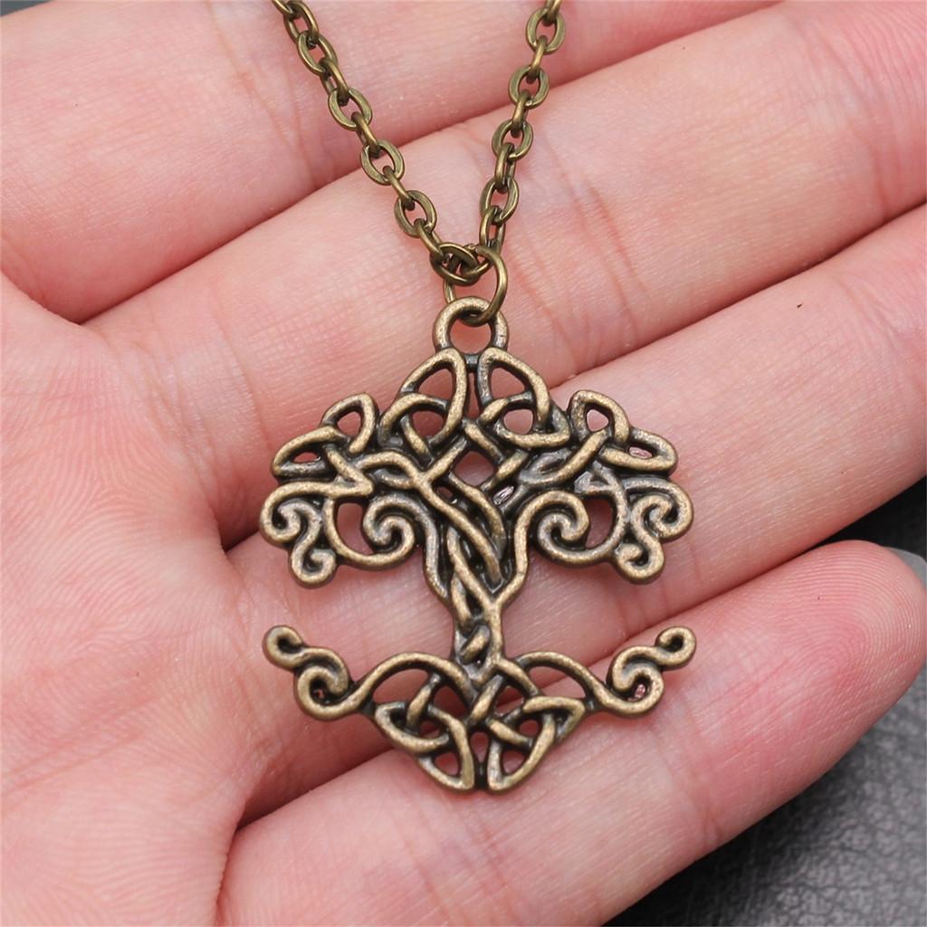 Tree of Life Floral Mandala Pendant Antique Bronze Metal Bridesmaid Choker Necklace Trendy Gift