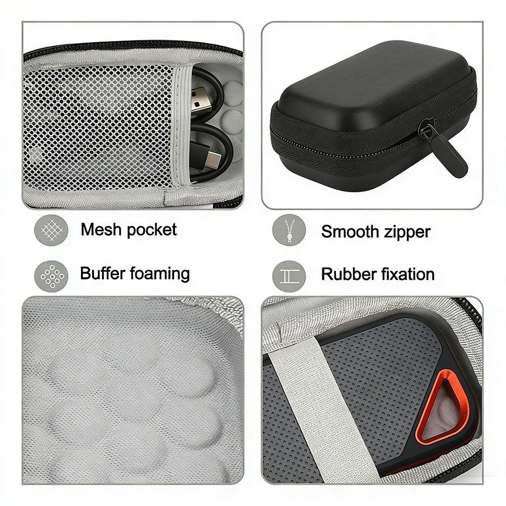 Tragbare stoßfeste SSD-Hülle Hartschale Schaumstoffpolsterung Schutztasche Wasserabweisend Transporttasche für E80/E30/E60/E81 Outdoor