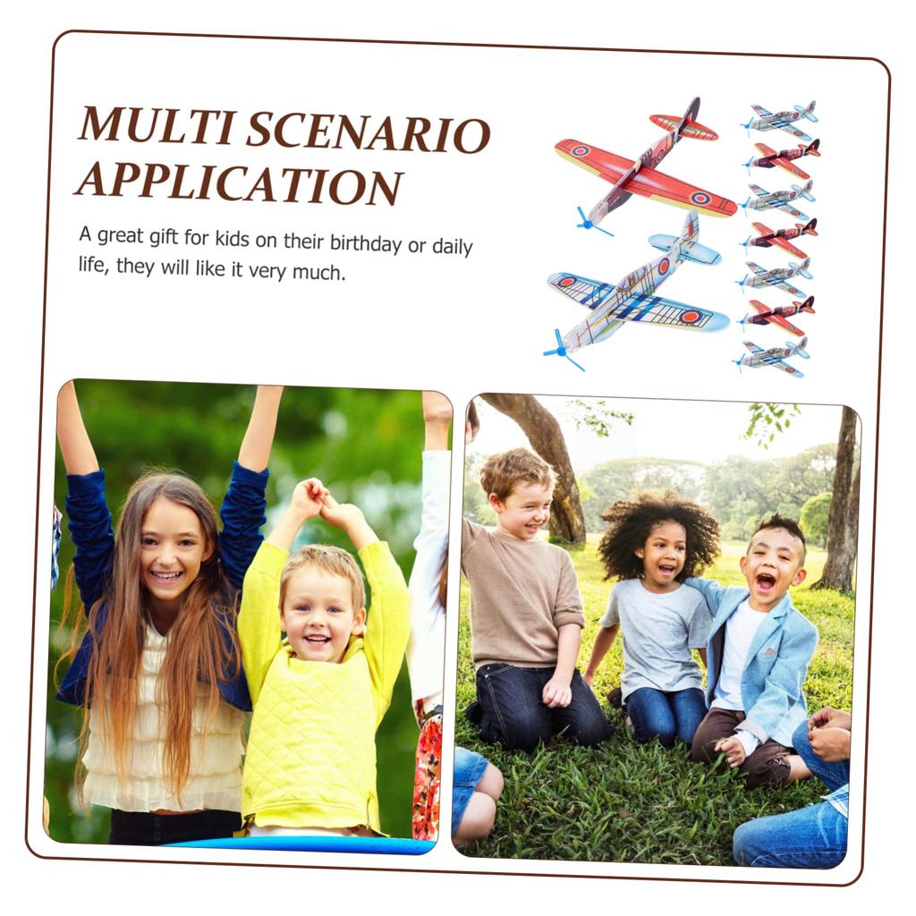 Hohopeti Bubble Airplane Glider Plane Creative Airplane Perfect for Interactive Outdoor Play 36-Piece Kids' Kit, Hand-Launched Toy, Model,