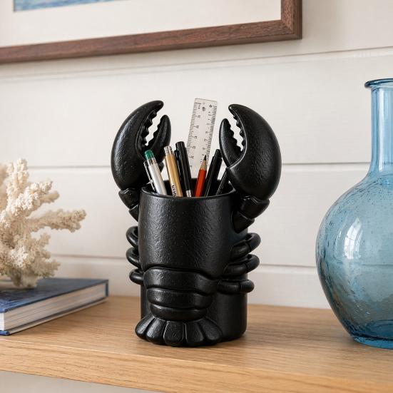 Lobster Pen Holder, Halloween Funny Sea Animal Pencil Stand, Creative Desk Organizer for Brushes Makeup Tools, Office Home Decor
