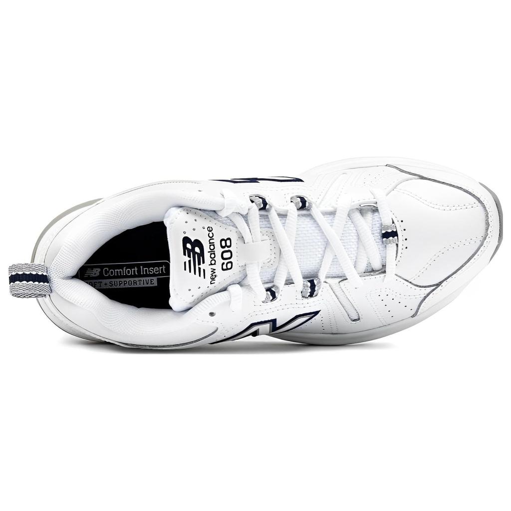 New Balance Nb 608 Fabric Leather Sports Casual Low Top Training Shoes Women Sneaker White Black WX608SN5