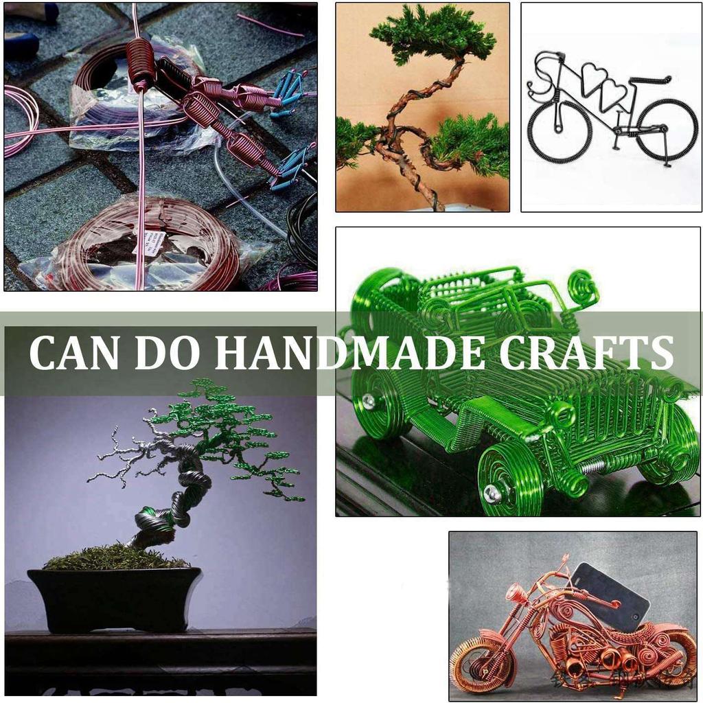 Sada drátků na bonsaje - 9 rolí eloxovaného hliníkového drátu pro tvarování a styling vnitřních bonsajových stromků ve 3 velikostech