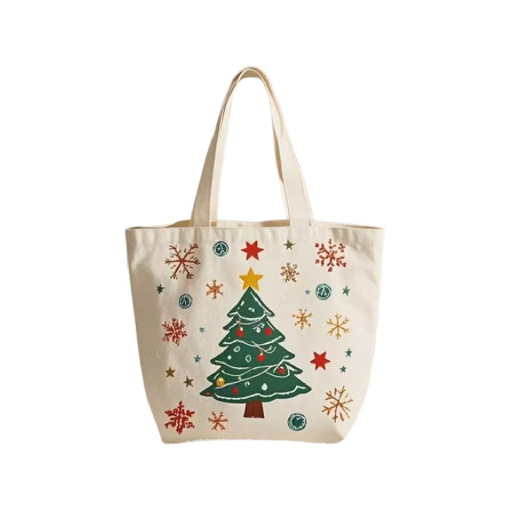Large Capacity Christmas Canvas Gift Bag Cartoon Merry Christmas Decor  Party Favors