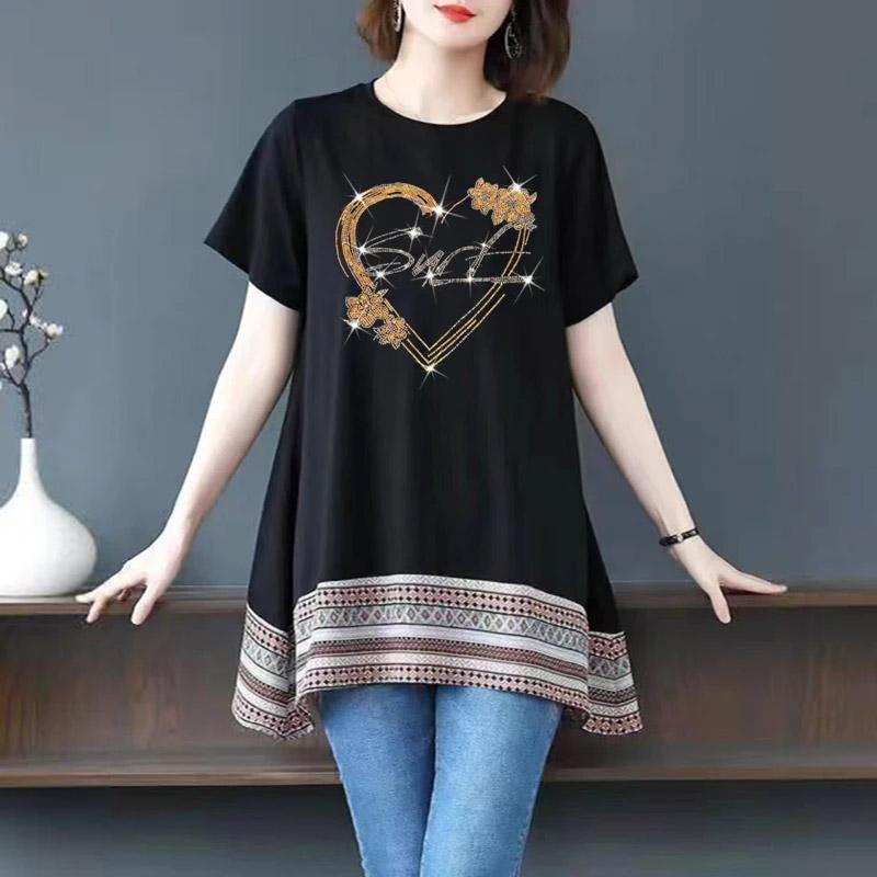 

Футболка Оверсайз для Женщин Летняя Хлопковая Футболка Мягкая Свободная Повседневная Удобная Футболка-Пуловер Топ XXXXXXL