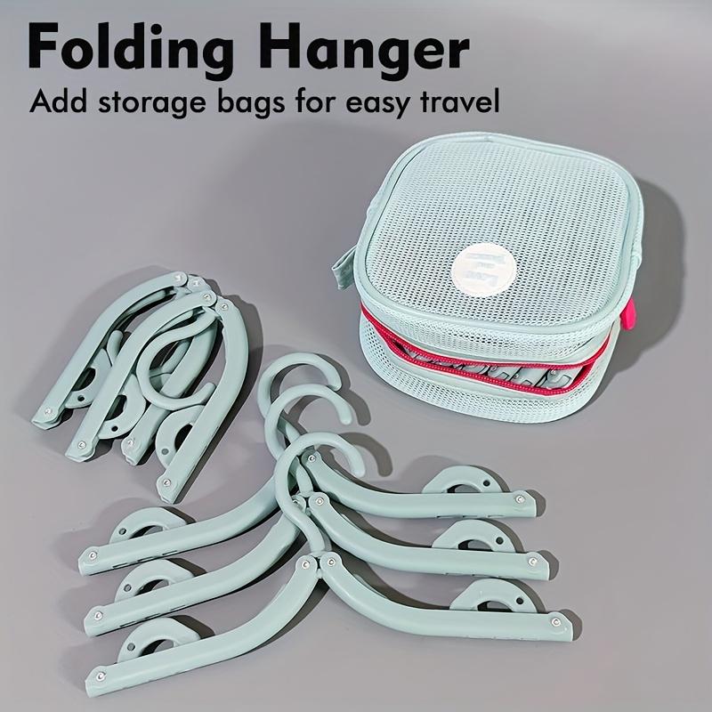 A Set Of Foldableable Portable Clothes Hangers With Storage Bag Clips Hanging Rack Multi-Functional Storage Home Business Trip